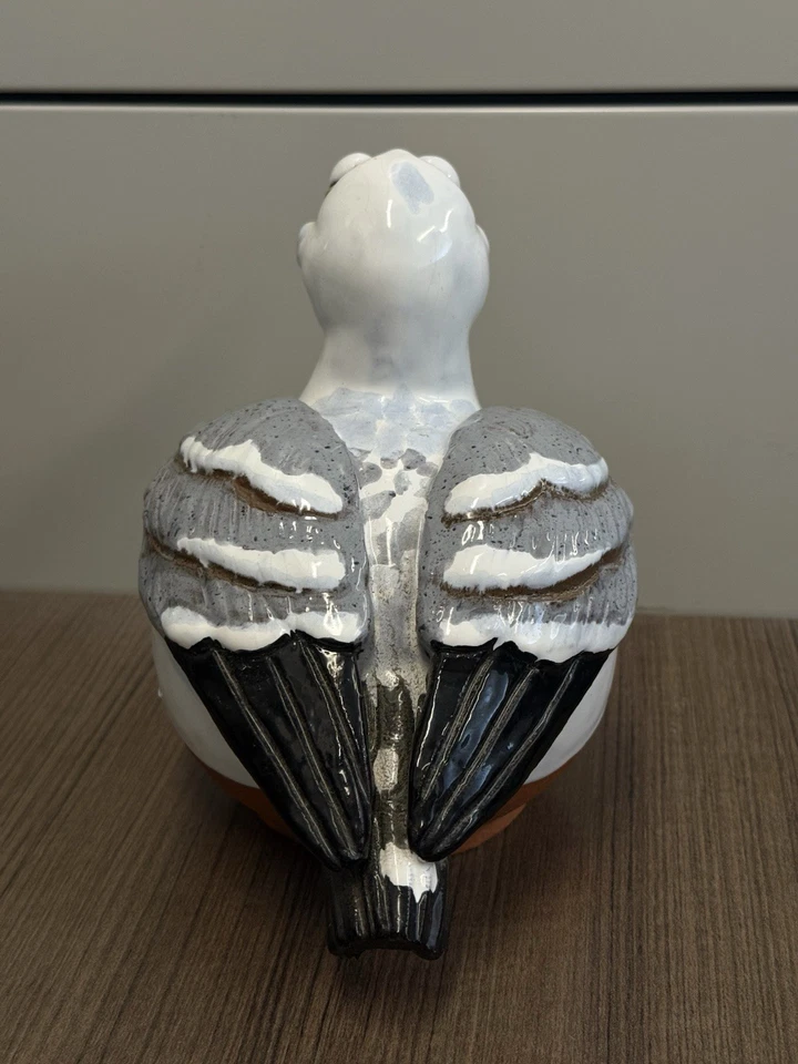 Gaviota de cerámica pájaro césped estaca decoración jardín hecho a mano patio arte midene peculiar diversión Foto 3 de 4