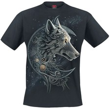 Spiral T-Shirt Herren Celtic Wolf schwarz