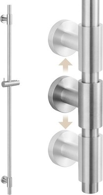 KES 122cm Duschstange Gleitstange aus gebürstetem Edelstahl mit verstellbarem Halter #