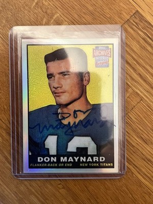 2001 Topps Archives Reserves Don Maynard New York Jets ON CARD AUTOGRAPH