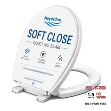 Round Toilet Seat 16.5 Inch, Soft Close Toilet Seat, without toddler seat White