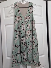 Honey Punch Floral Sleeveless A-Line Swing Mini Dress size LARGE