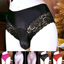 Mens Lingerie Lace G-String Sissy Pouch Panties Underwear Bikini Thong Briefs