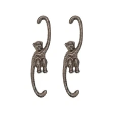 Sungmor Cast Iron Plant Hangers, 2PC Monkey Hooks, 7.9 Inch Large S Planter H...