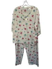 Secret Treasures Women  s Pajama Set 2X Floral Print Top  Pants Sleepwear Lounge