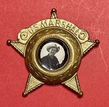 Vintage 1950's Cowboy Roy Rogers Plastic U.S. Marshal Badge Collectible Toy Used