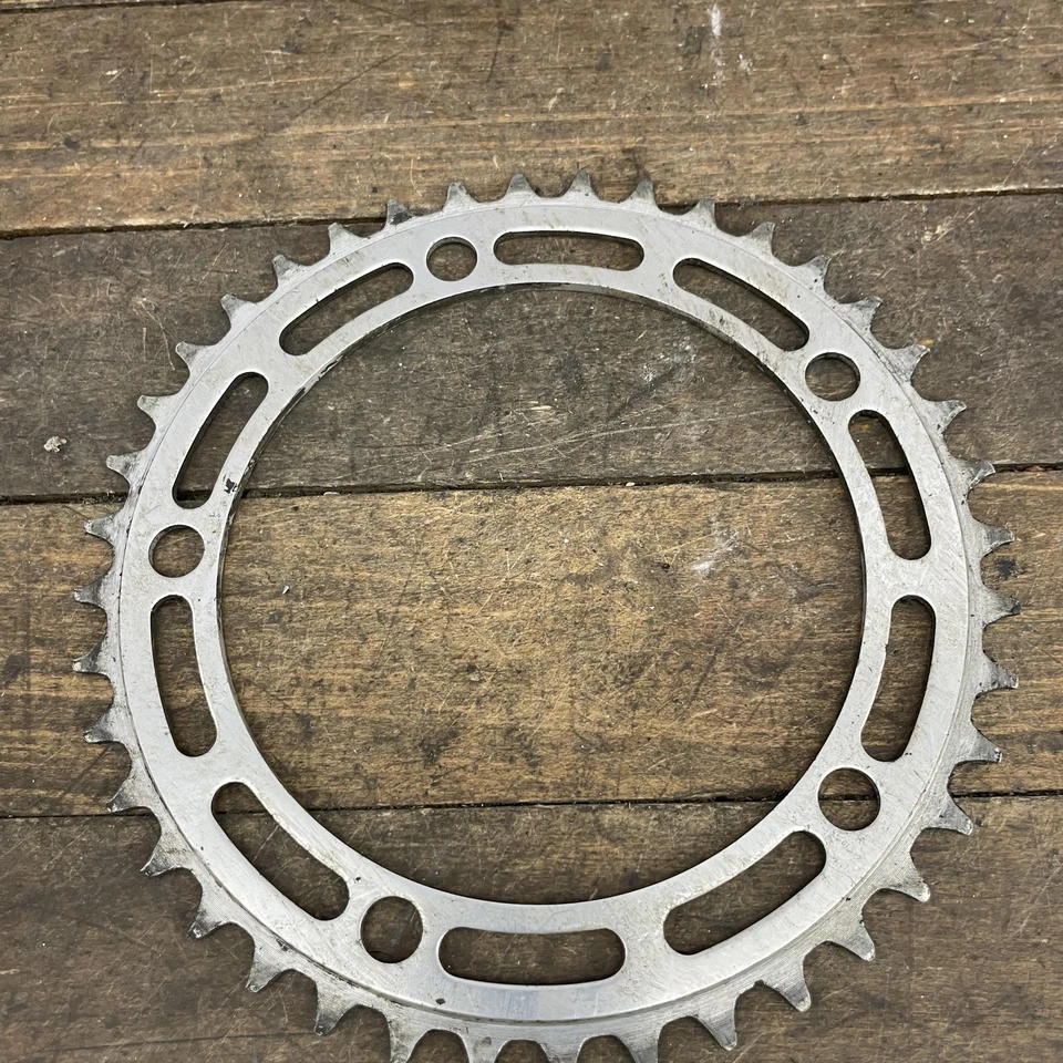 Plato de bicicleta de carretera 40T 130 BCD 5 pernos aleación vintage Shimano Takagi 40 dientes Foto 3 de 4