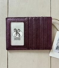 NWT HOBO Euro Slide Card Case Passport Holder Slim Frosted Plum Leather RP $88