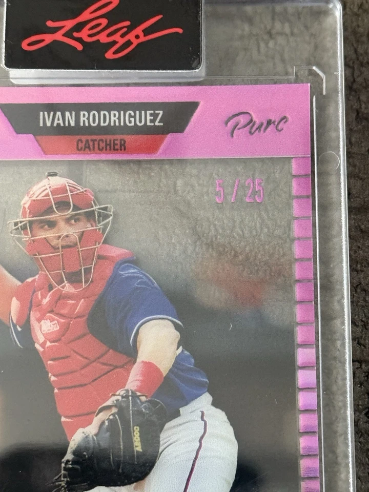 2023 Leaf Pro Set Pure Ivan Rodriguez Autograph | Short Print Auto | #’d 5/25 | - Image 3 of 3