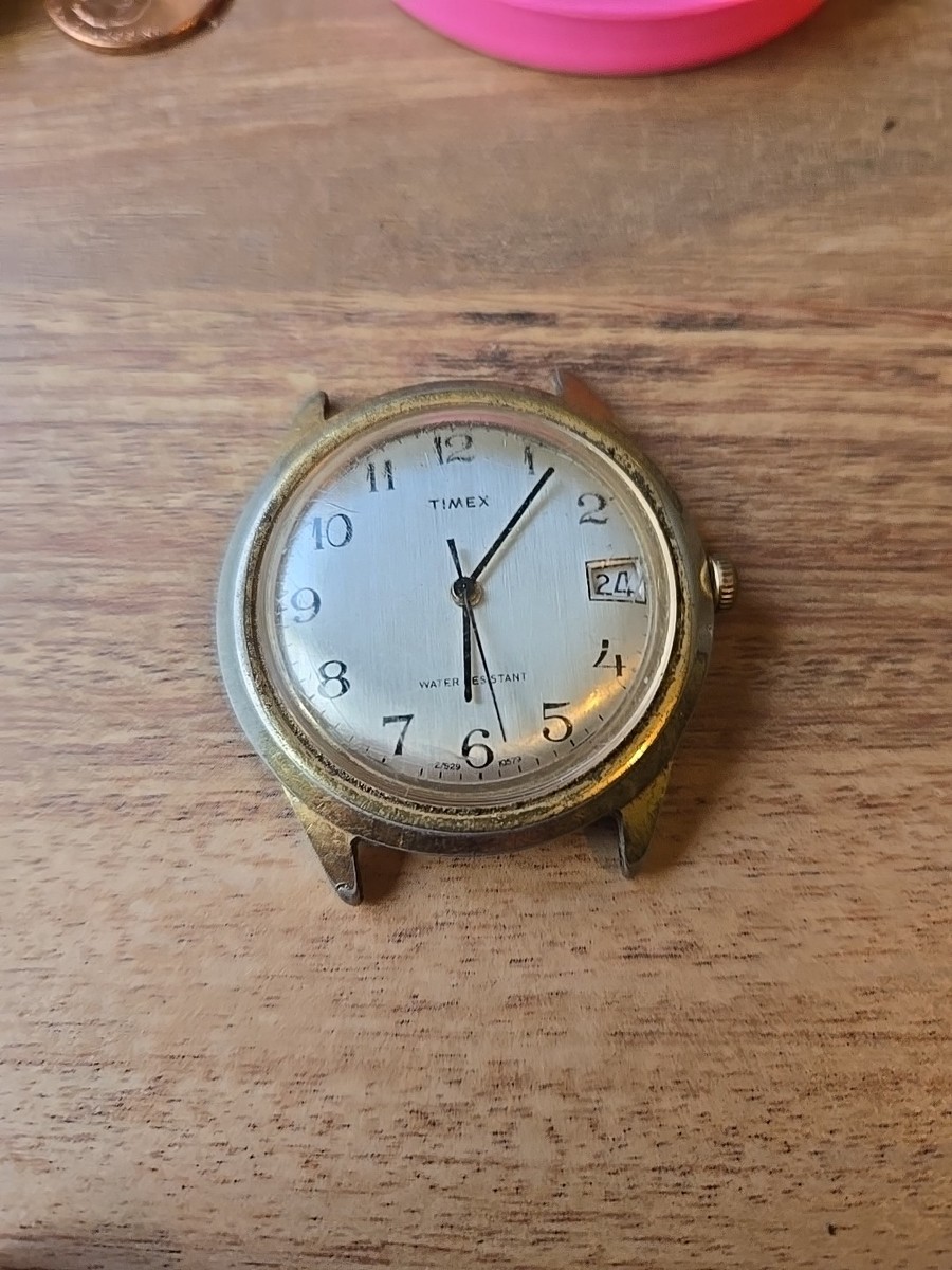 1979 TIMEX MARLIN 37mm Manual Wind Watch 27829 10579 Date Great