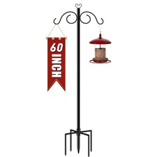 Double Shepherds Hooks for Outdoor Heavy Duty, 1 Pack 60 Inch Bird Feeder Pol...