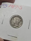1917-S Mercury Dime 10c San Francisco Mint 90% Silver ☆ 1252 ☆ Nice Album Coin