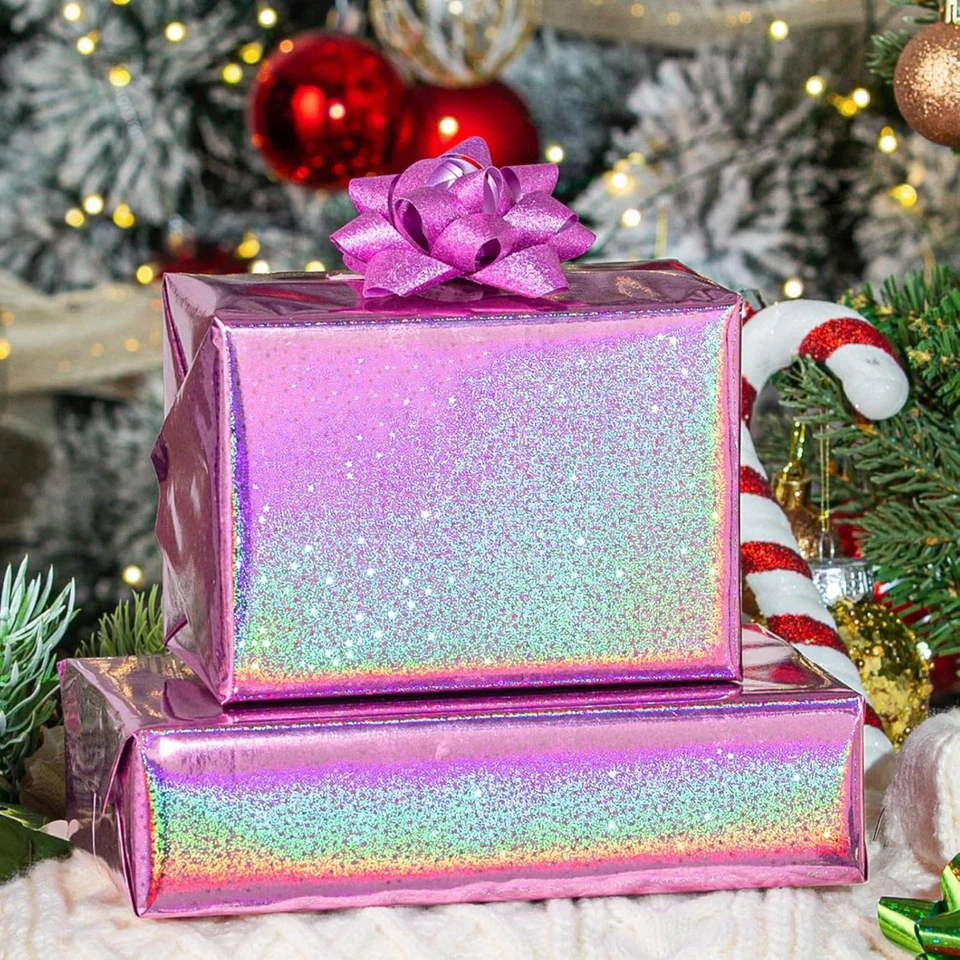 Holographic Iridescent Wrapping Paper Roll - 17 Inches X 32.8 Feet - Image 2 of 4