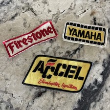 Vintage Auto Racing See On Iron On Patch Lot Firestone Yamaha Accel