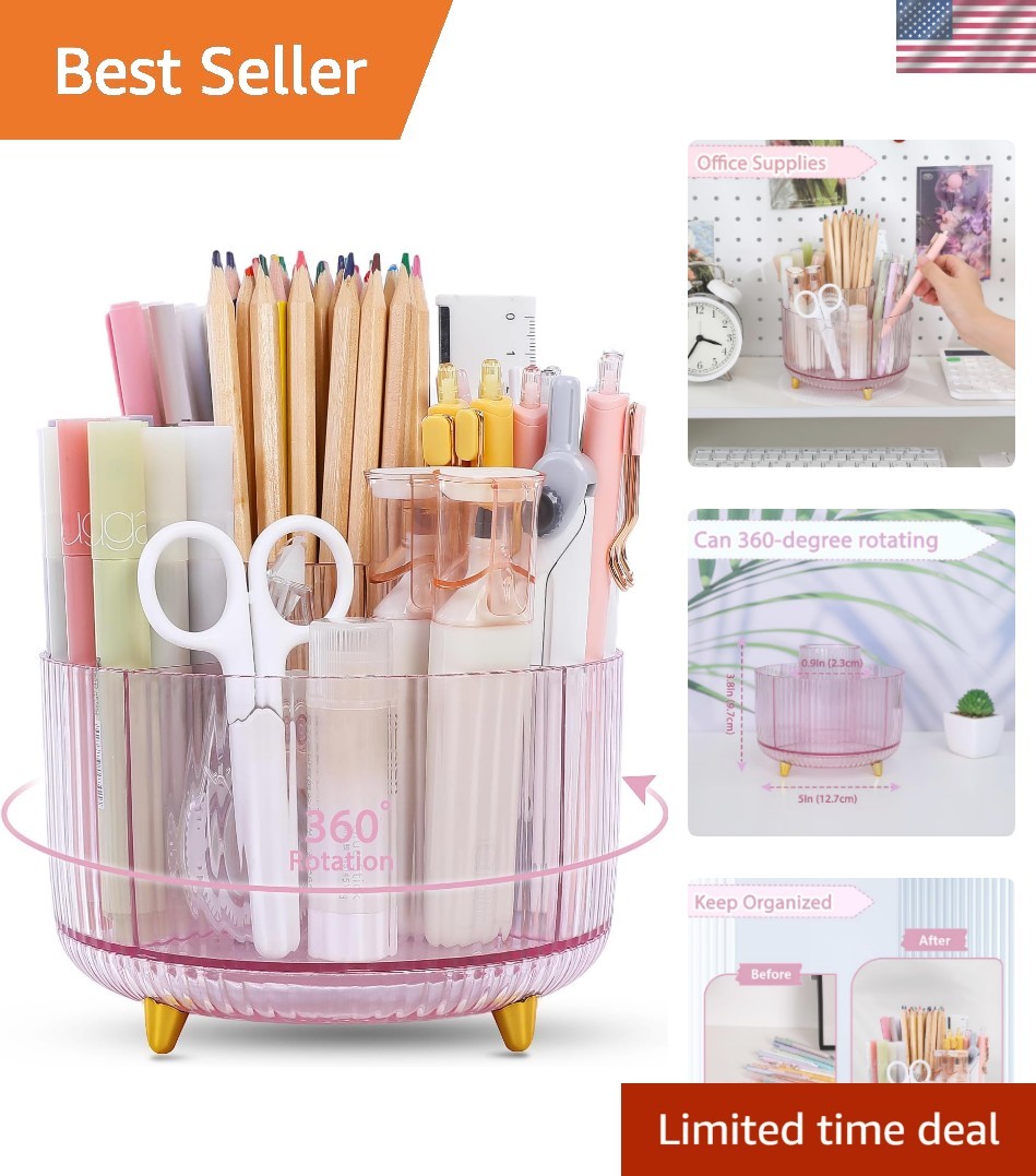 Pen Holder, Pen Organizer With 5 Slots - Aesthetic Desk Orga