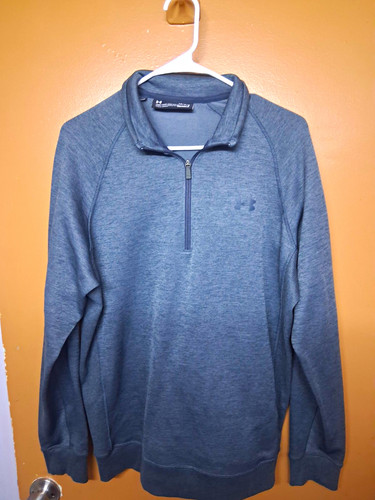 Under Armour ColdGear Loose Fit Gray Polyester 1/4 Zip Pullover Men’s L