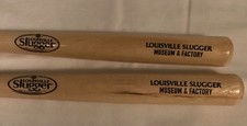 2 Louisville Slugger Museum Factory Mini Baseball Bats 18" Bat Wooden