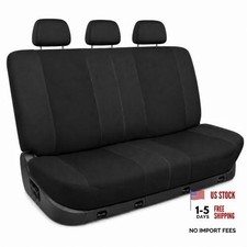 Universal Fit Rear Bench Car Seat Cover Full Cover Split Black Rear Set