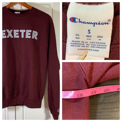 Champion Exeter Prep School Maroon Sweatshirt Pullover Small Mens Boarding
