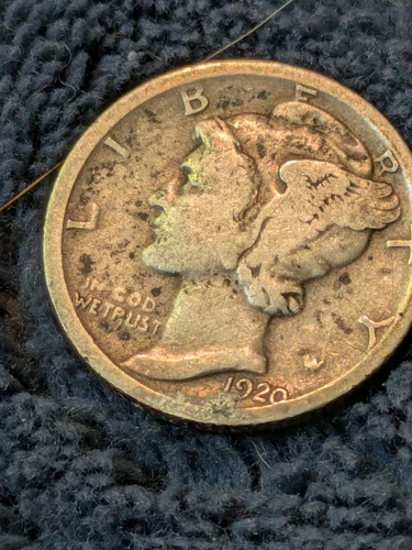 1920 S Mercury Dime circulated 90% Silver  Good+
