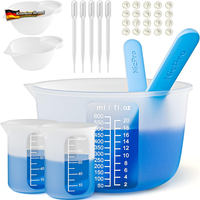 Silikon Messbecher Set FüR Epoxidharz 250/100 Ml, RüHrstäBe, Pipetten, Fingerlin