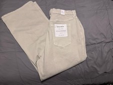 Women  s good American good skate high rise loose leg tan jeans NWT