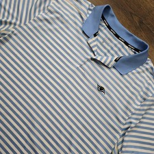 Nike Golf Polo Shirt Mens XL Blue Striped Disney Mickey Cruise Line Dri-FIT Golf