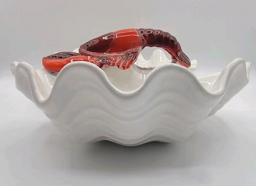 VTG Metlox Mfg Co Lobster Dish Poppy Trail Hand Painted Pottery 40s 50s USA MADE - Picture 9 of 12