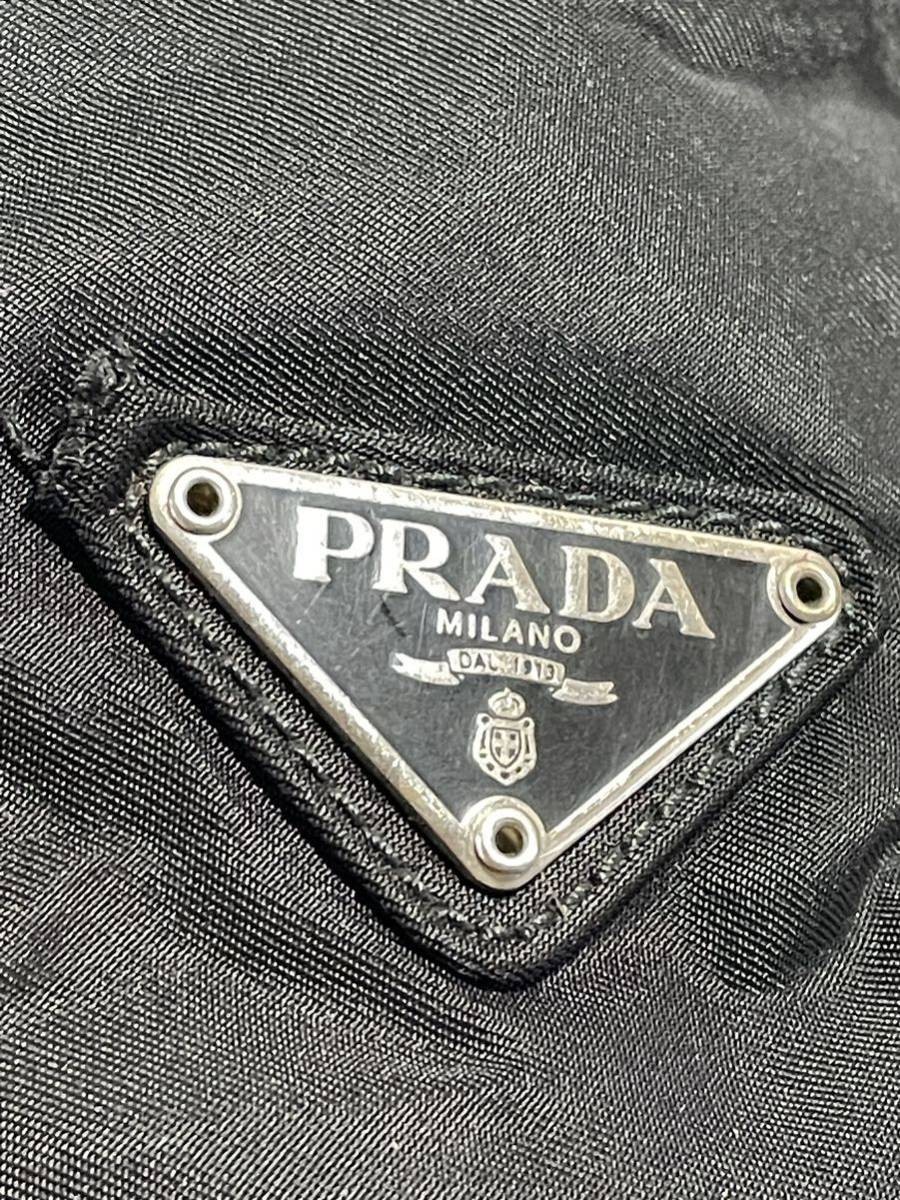 Prada Triangle Plate Nylon Tote Bag Vintage Black Shoulder Bag Authentic thumbnail 9