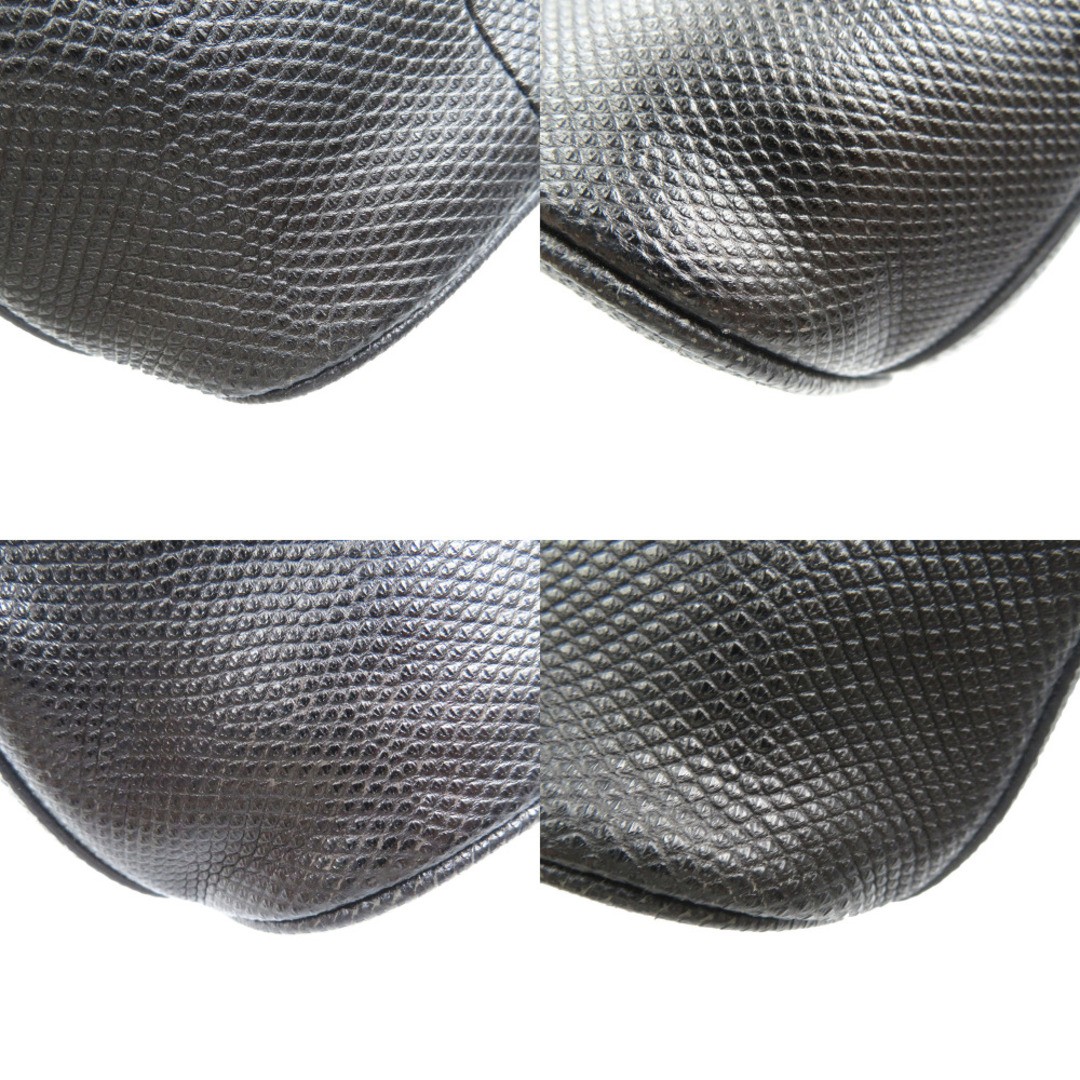 Gucci Lizard Black Handbag Accessory Pouch Gold Hardware Used thumbnail 7