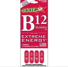 Genuine Stacker B12 Extreme Energy 8x4 Packs (Lot of 8 Cards)= 32 Capsules