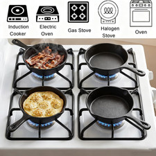 Hiceeden 4 Pack Mini Cast Iron Skillet, 4 Small Frying Pans with Double...
