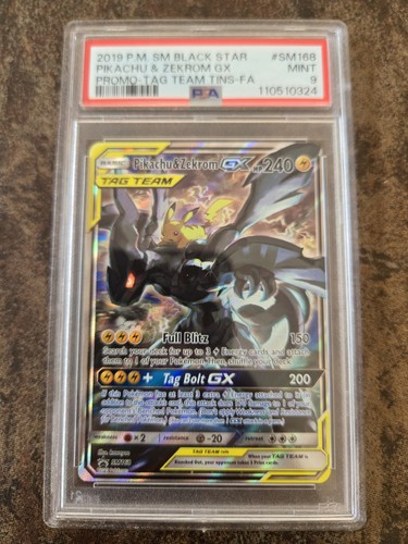PIKACHU & ZEKROM Tag Team GX SM168 Promo - Alt Full Art Holo - Carte Pokémon EUR 46,60 - FR - Foto 4