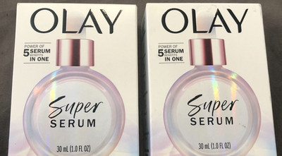 New Lot Of 2 Olay Super Serum 5 In One 30mlx2 Tone Lines Firm Hydrate Vit C & E