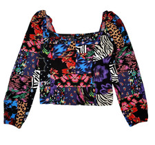 NWT Desigual Blouse Top Multicolor Patchwork ...