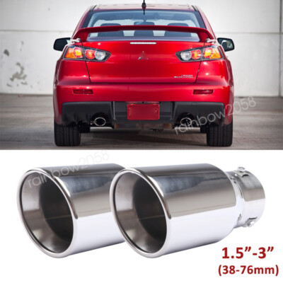 2X For Mitsubishi Lancer Car Exhaust Pipe Tip Rear Tail Throat Muffler Tailpipe
