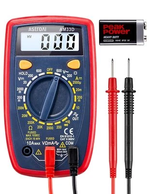 AstroAI Digital Multimeter mit Ohm Volt Ampere Spannung Tester Messung von AC/DC