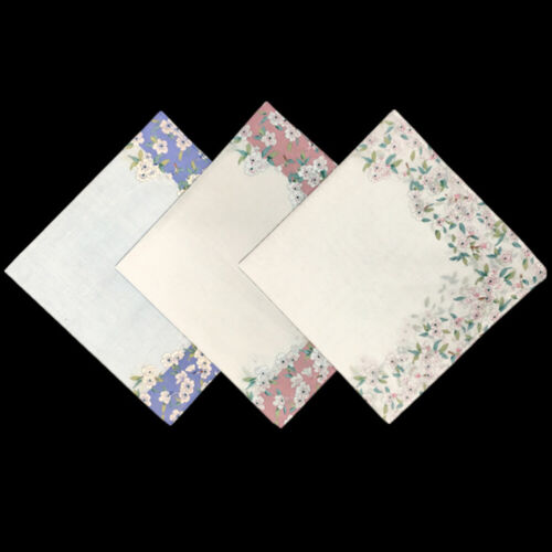 3 Pcs Cotton Handkerchief for Miss Women's Fresh Peach Blossom - 第 1/18 張圖片