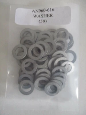 AERONAUTICAL STANDARDS AN960-616 Flat Washer 3/8 X 5/8" Steel - Lot of 50