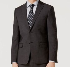 450 Calvin Klein 42S Men's Skinny Fit Gray Wool Suit Jacket Blazer Sport Coat