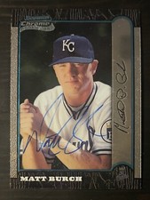 1999 Bowman Chrome #107 Matt Burch Kansas City Royals Signed Card Autographed