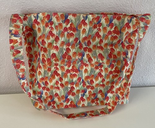 Beaguful Women's Aesthetic Hobo Bag – Retro Canvas Shoulder Crossbody, Red Tulip - Picture 2 of 5