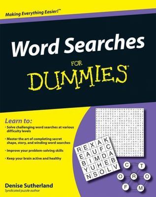 Word Searches For Dummies [ Sutherland, Denise ] Used - Good