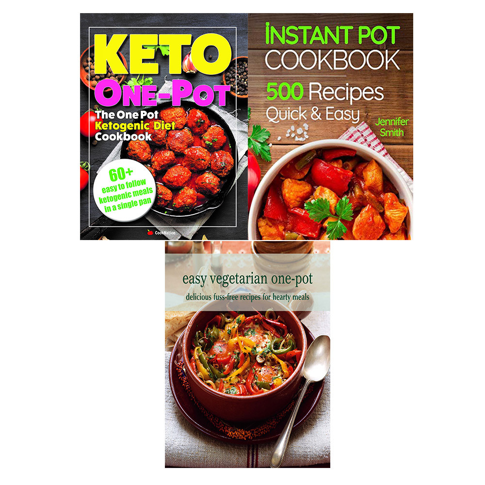 Instant pot pressure cooker, One pot keto diet, Easy vegetarian one-pot 3 Books