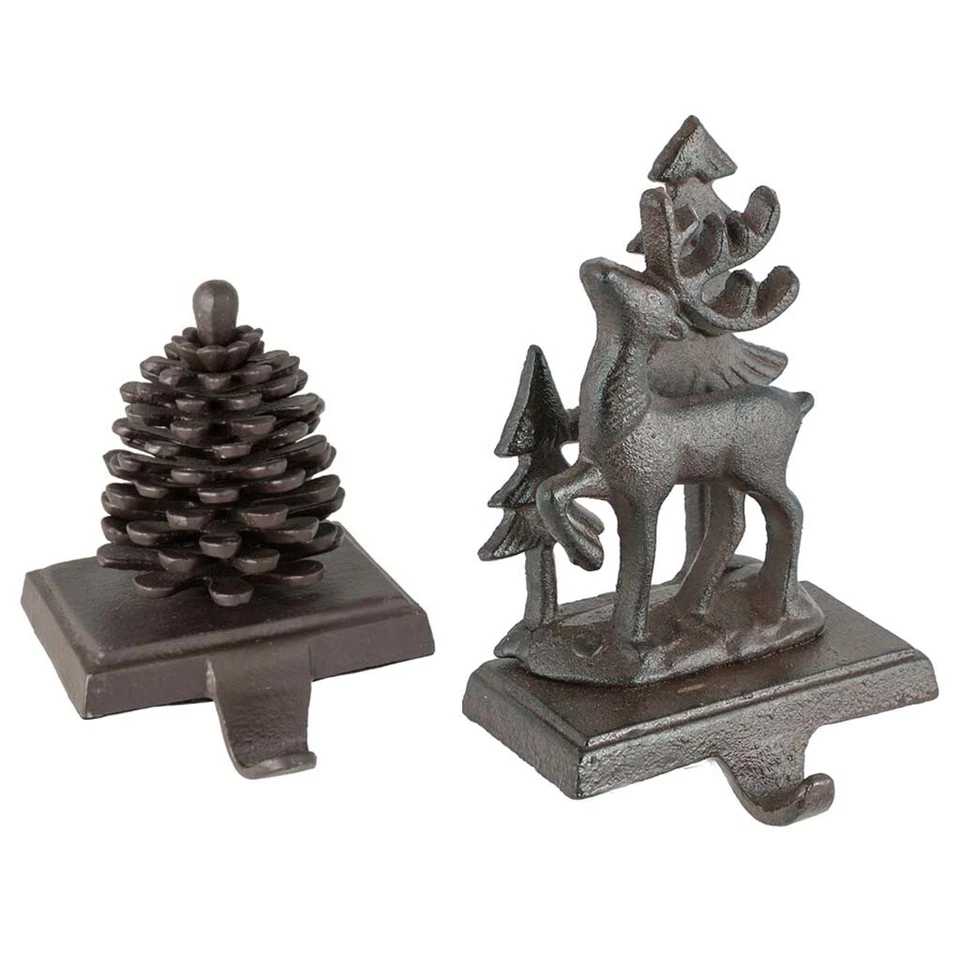 Christmas Stocking Holder Cast Iron Mantelpiece Xmas Stocking Hanger Hook - Image 2 of 3