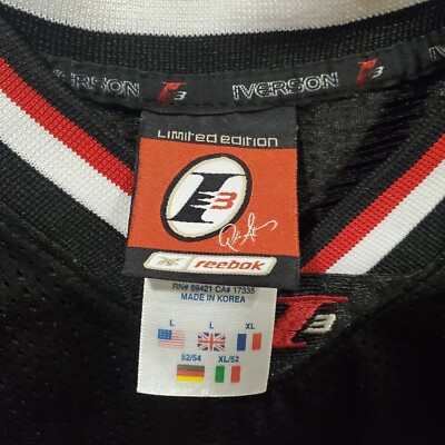 Reebok Iverson 3 リミテッドエディション 2XL ゲームシャツ Allen Iverson #3 Reebok Limited Edition Football Jersey