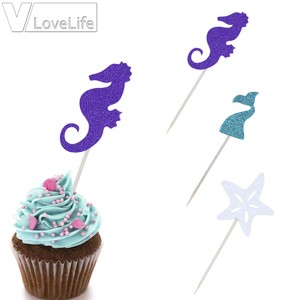24 Edible Cup Cake Toppers Mermaids Sea Creatures Fairy