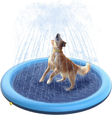 Peteast Dog Splash Pad 51'' Anti-Slip Dog Pool for Large Dogs 0.58 Mm Thick Dog S