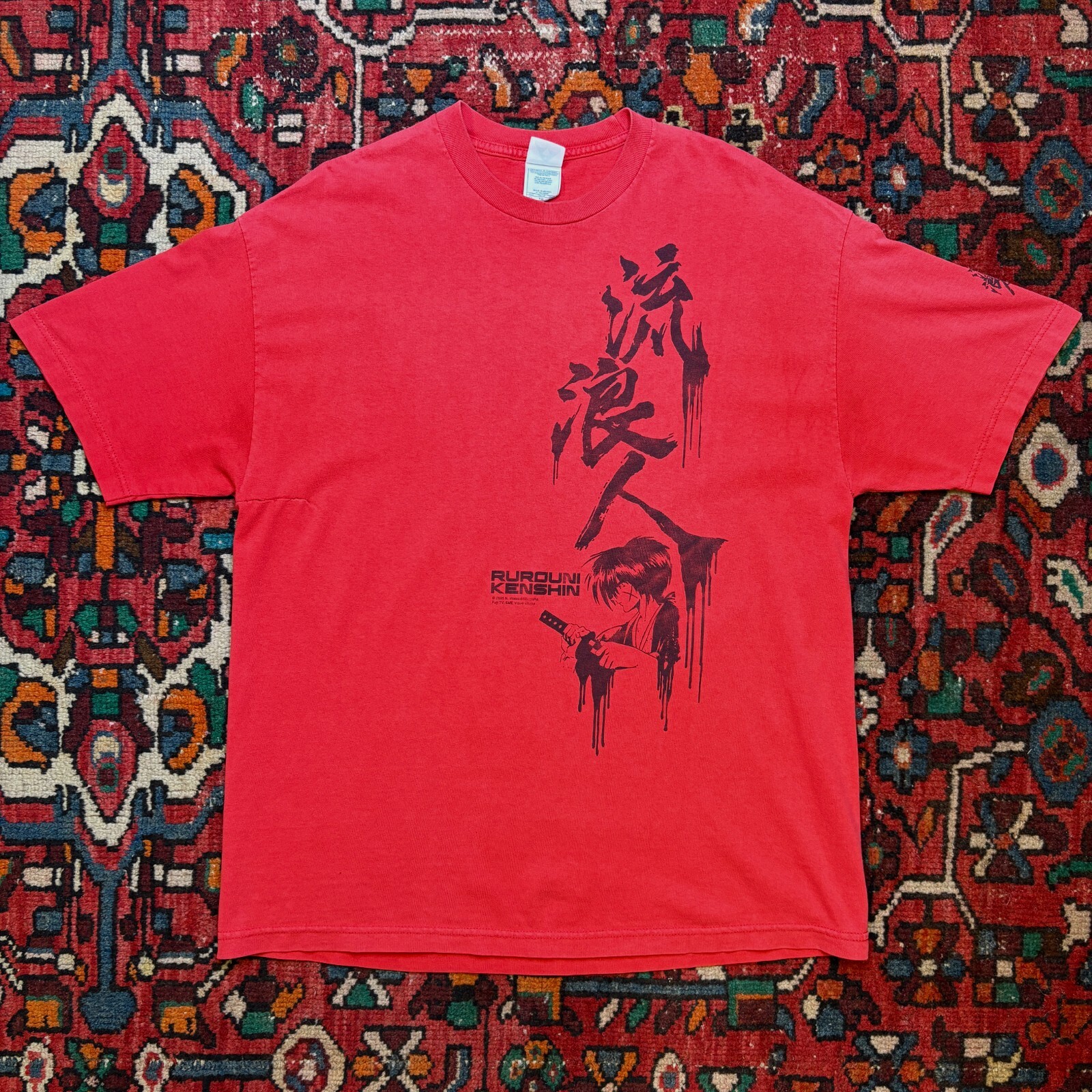 2000s Vintage Rurouni Kenshin Anime Manga Graphic Tee XL Black Unisex