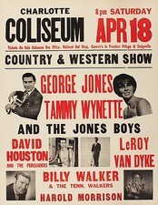 George Jones / Tammy Wynette 16" x 12" Photo Repro Concert Poster